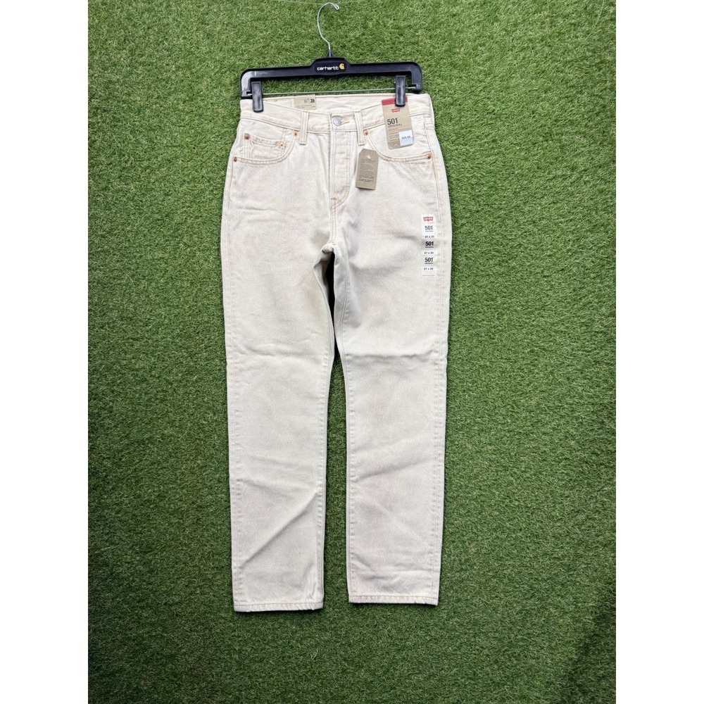 Levis 501 Jeans Womens 27x30 Tan Original High Rise Straight Leg 125010578 New